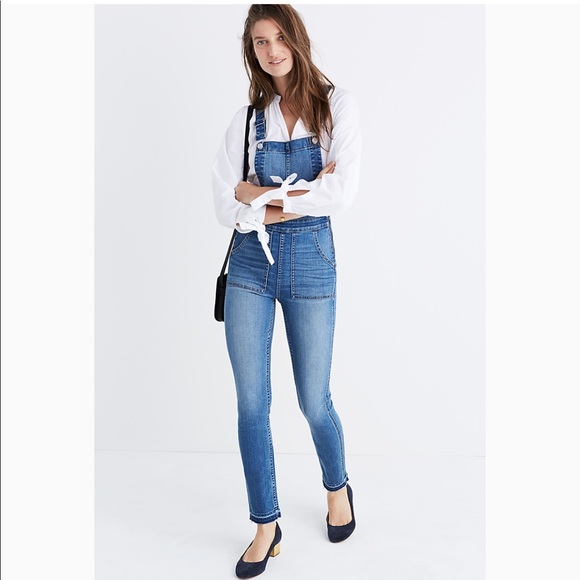 Madewell Pants - Worn once! Madewell drop hem skinny overalls xs